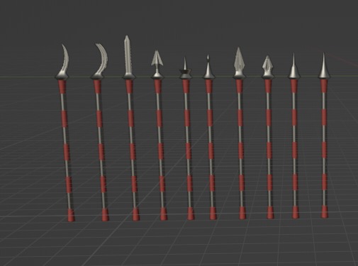 Medieval Weapons collection Low-poly 3D model_2
