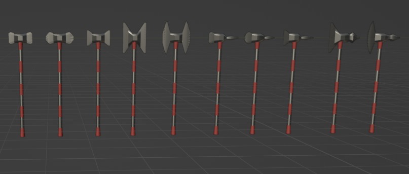 Medieval Weapons collection Low-poly 3D model_3