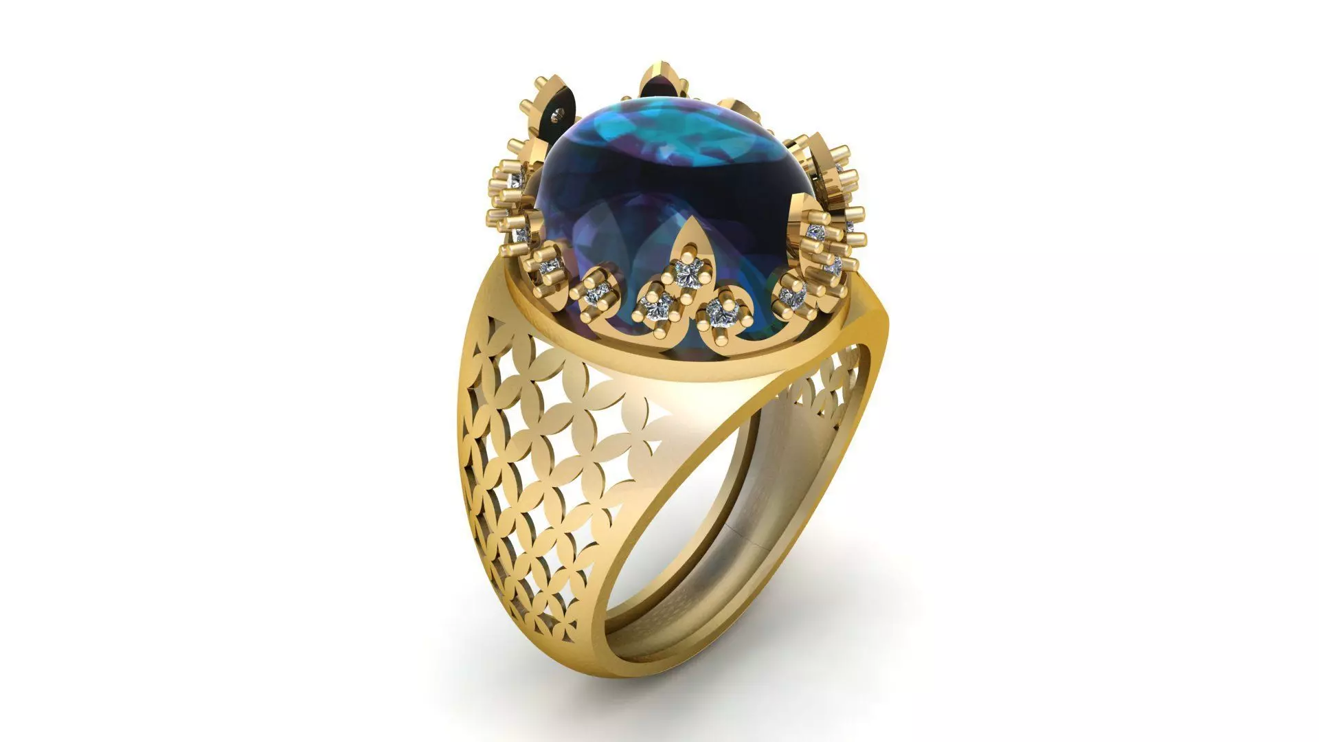 BLUE TOPAZ MEN RING 3D PRINTABLE MODEL 3D print model