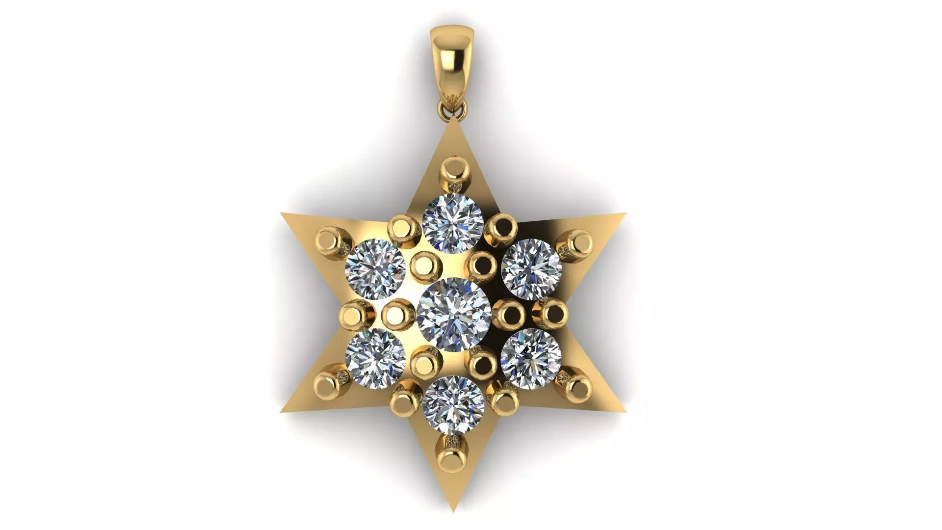 DIAMOND AND STAR PENDANT 3D PRINTABLE MODEL 3D print model