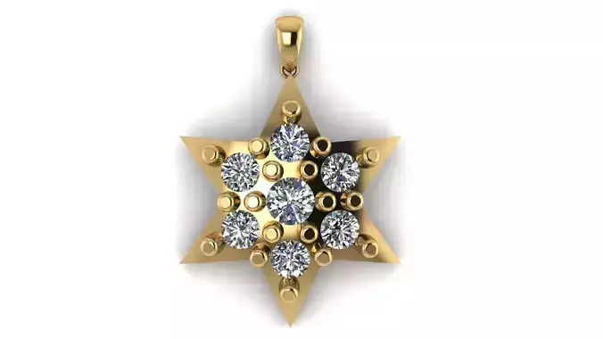 DIAMOND AND STAR PENDANT 3D PRINTABLE MODEL 3D print model