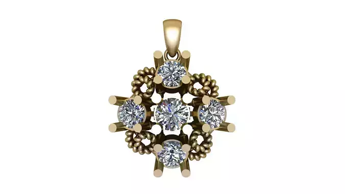 DIAMOND GOLD PENDANT 3D PRINTABLE MODEL