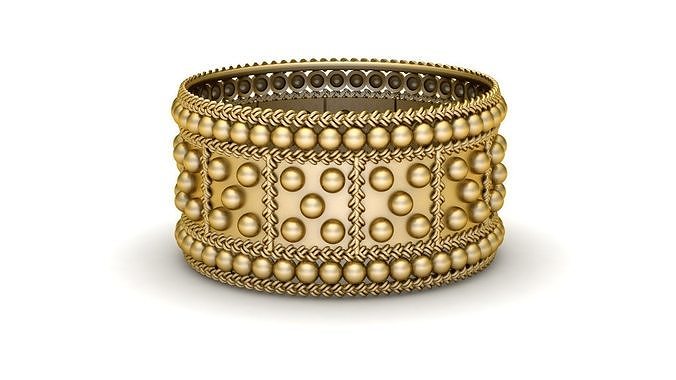 INDIAN ANTIQUE STYLE GOLD RING 3D PRINTABLE MODEL 3D print model