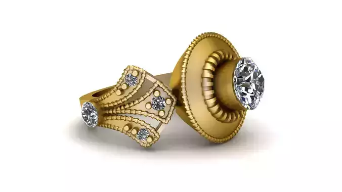 ITLIAN STYLISH ENGAGEMENT RING 3D PRINTABLE MODEL 3D print model