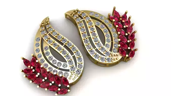 DAZZLING FASHION EARRING 3D PRINTABLE MODEL 3D print model