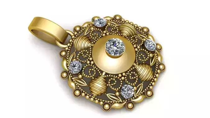 TRACERY STYLE PENDANT 3D PRINTABLE MODEL