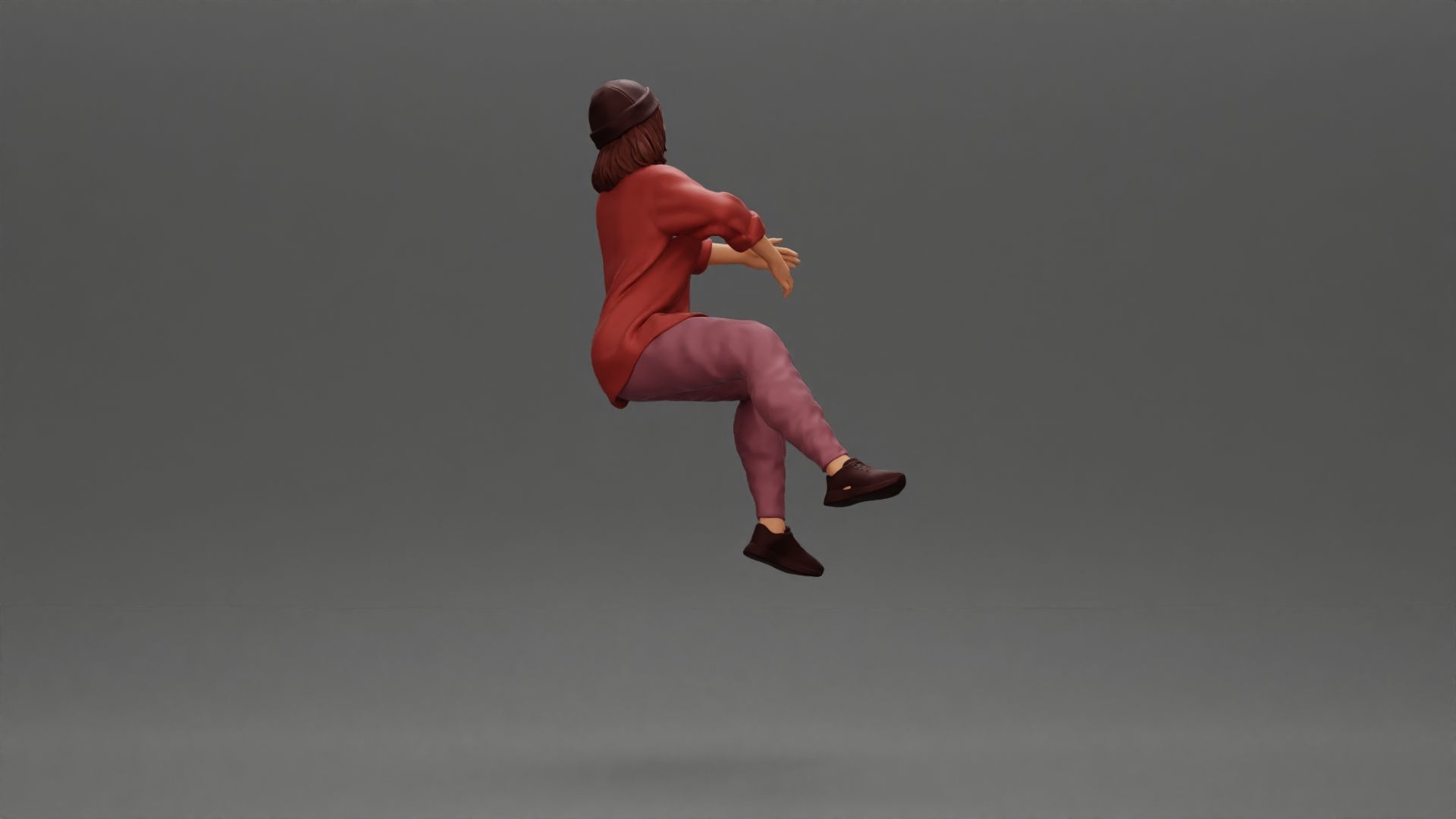 handsome happy man in shirt pulling girlfriend in hat open shirt 3D print model_18