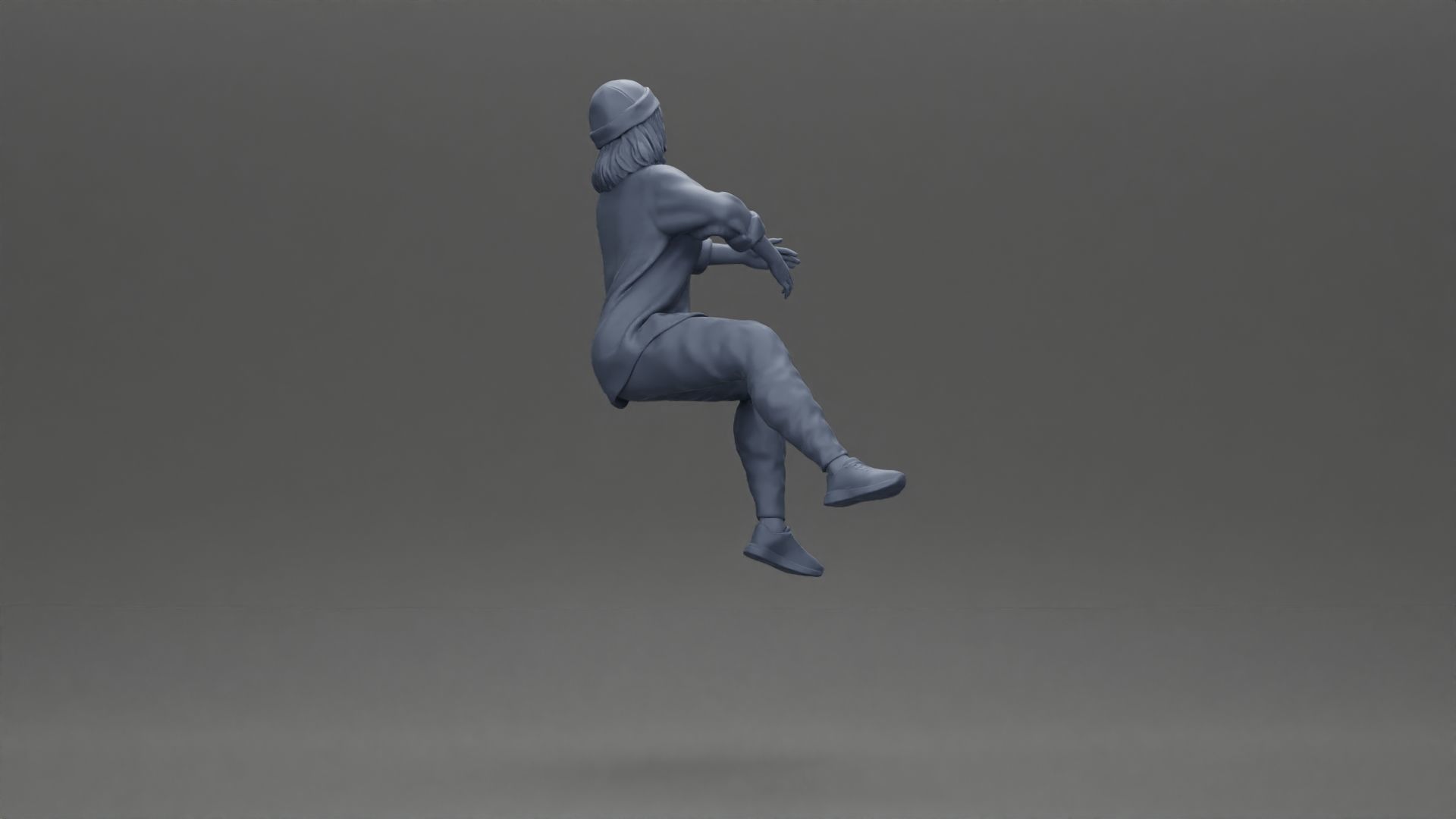 handsome happy man in shirt pulling girlfriend in hat open shirt 3D print model_21