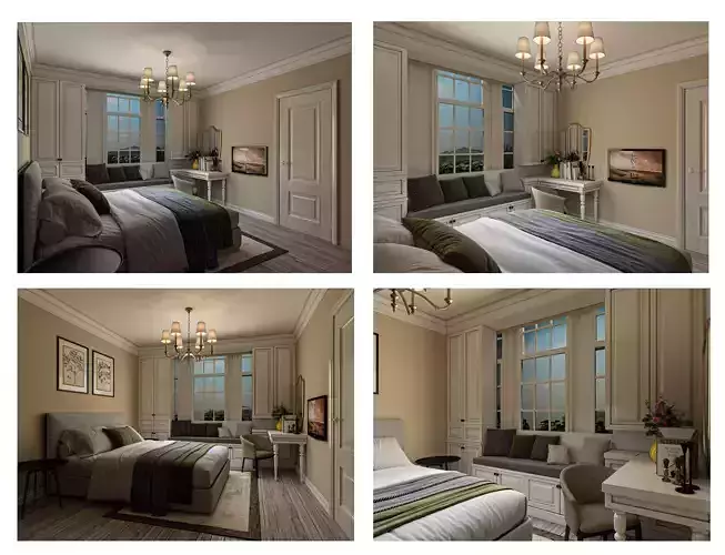 Indulge in Timeless Elegance with This 3D Bedroom Model