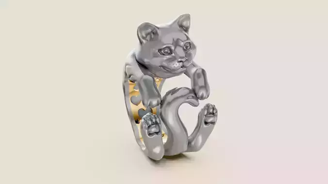Cat Ring 3D print model