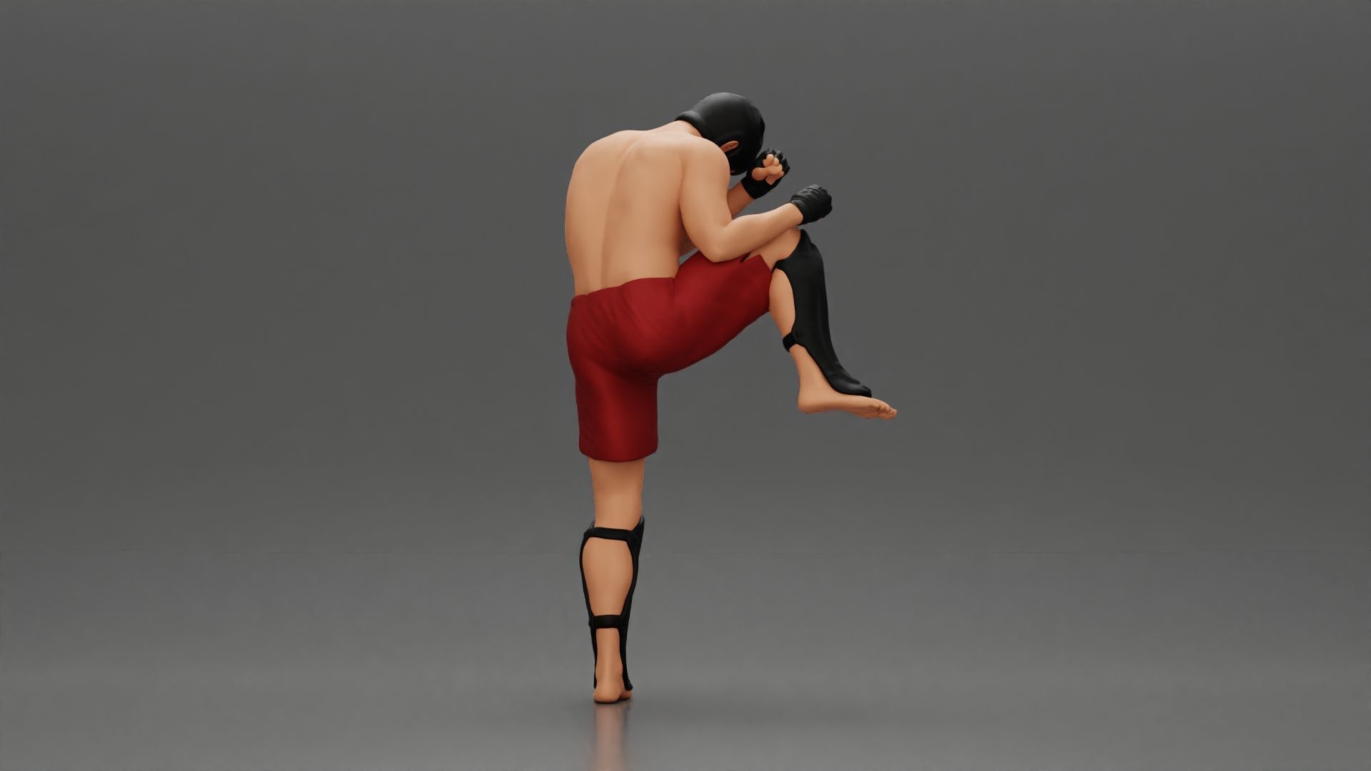 Martial Arts Fighter in Action Pose 3D print model_3