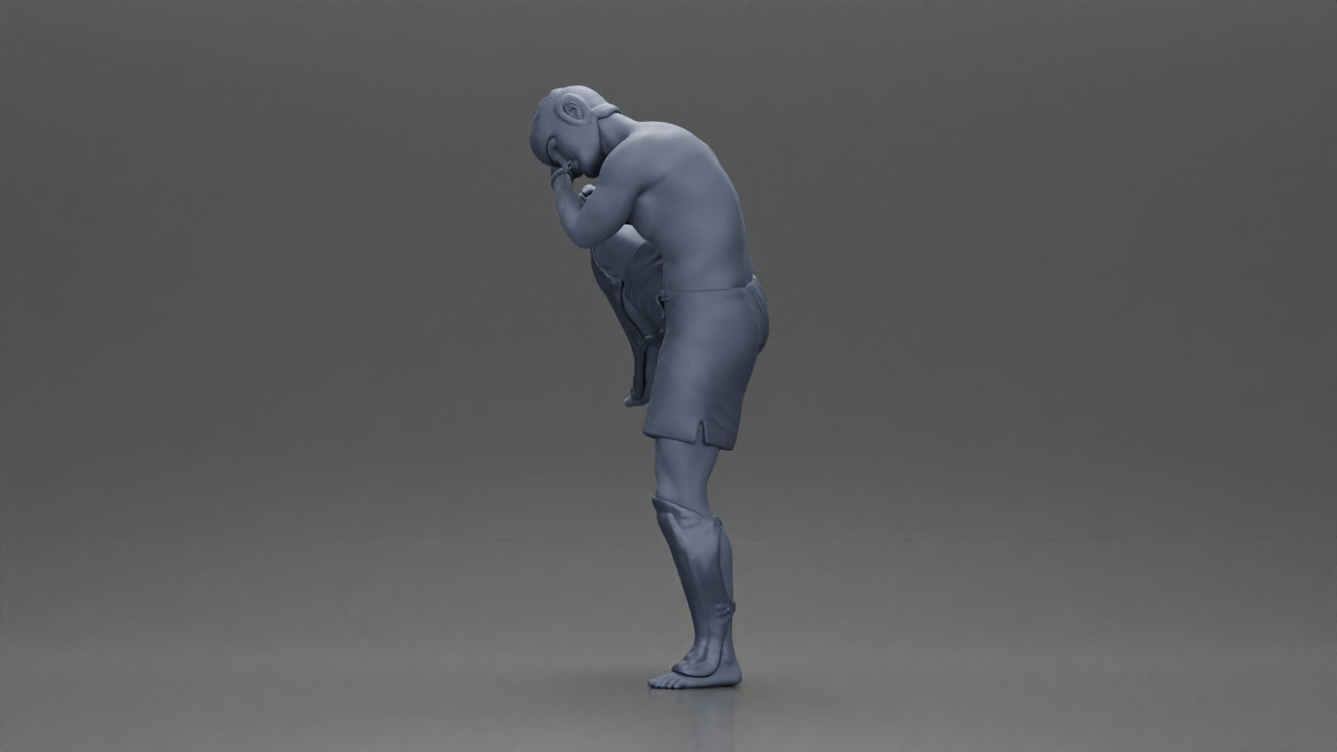 Martial Arts Fighter in Action Pose 3D print model_11