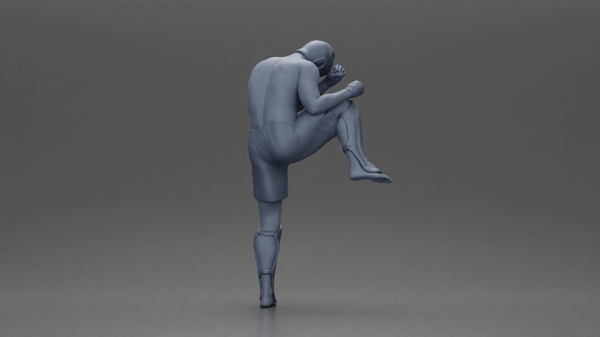 Martial Arts Fighter in Action Pose 3D print model_9