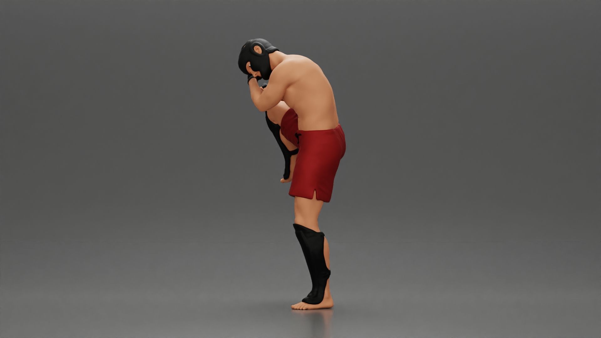 Martial Arts Fighter in Action Pose 3D print model_5