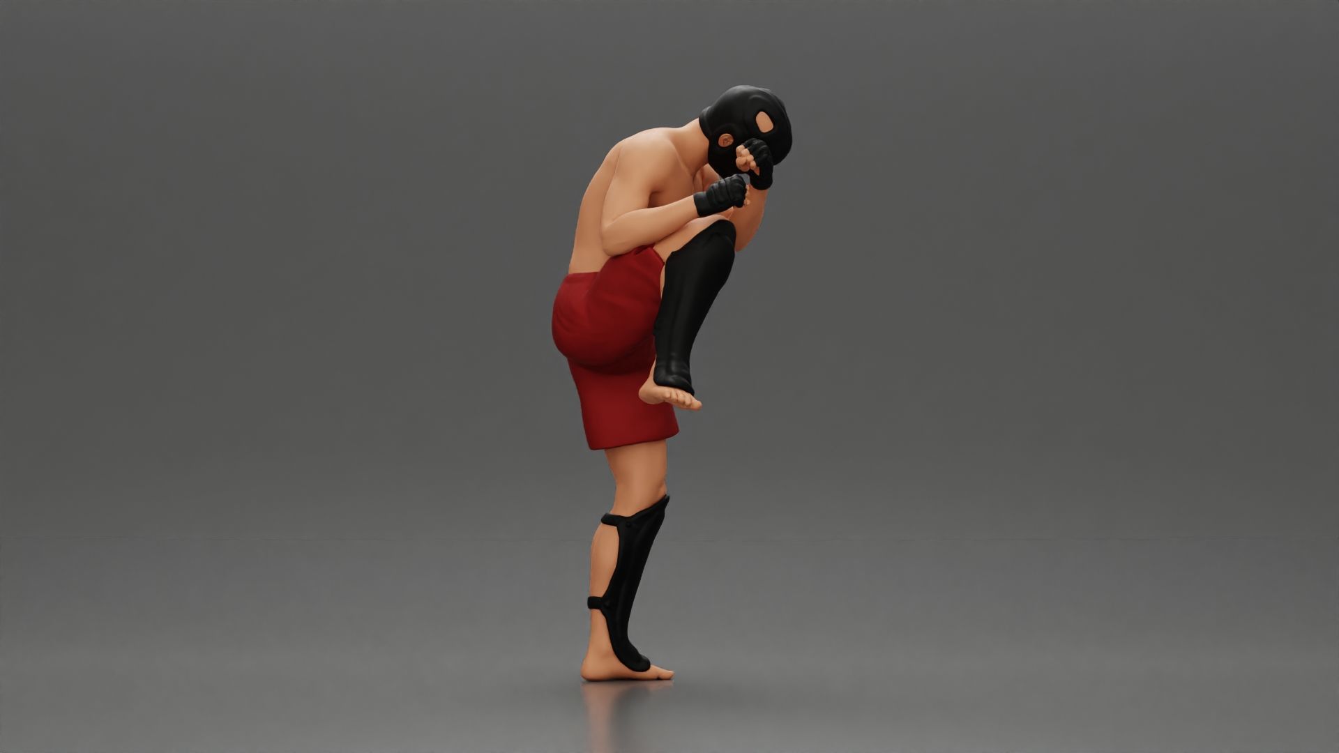 Martial Arts Fighter in Action Pose 3D print model_2