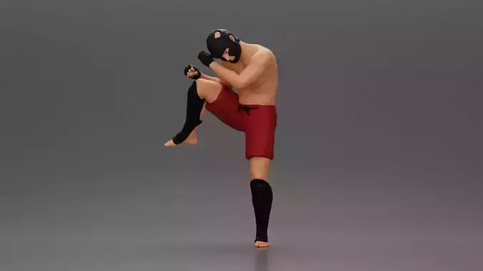 Martial Arts Fighter in Action Pose 3D print model