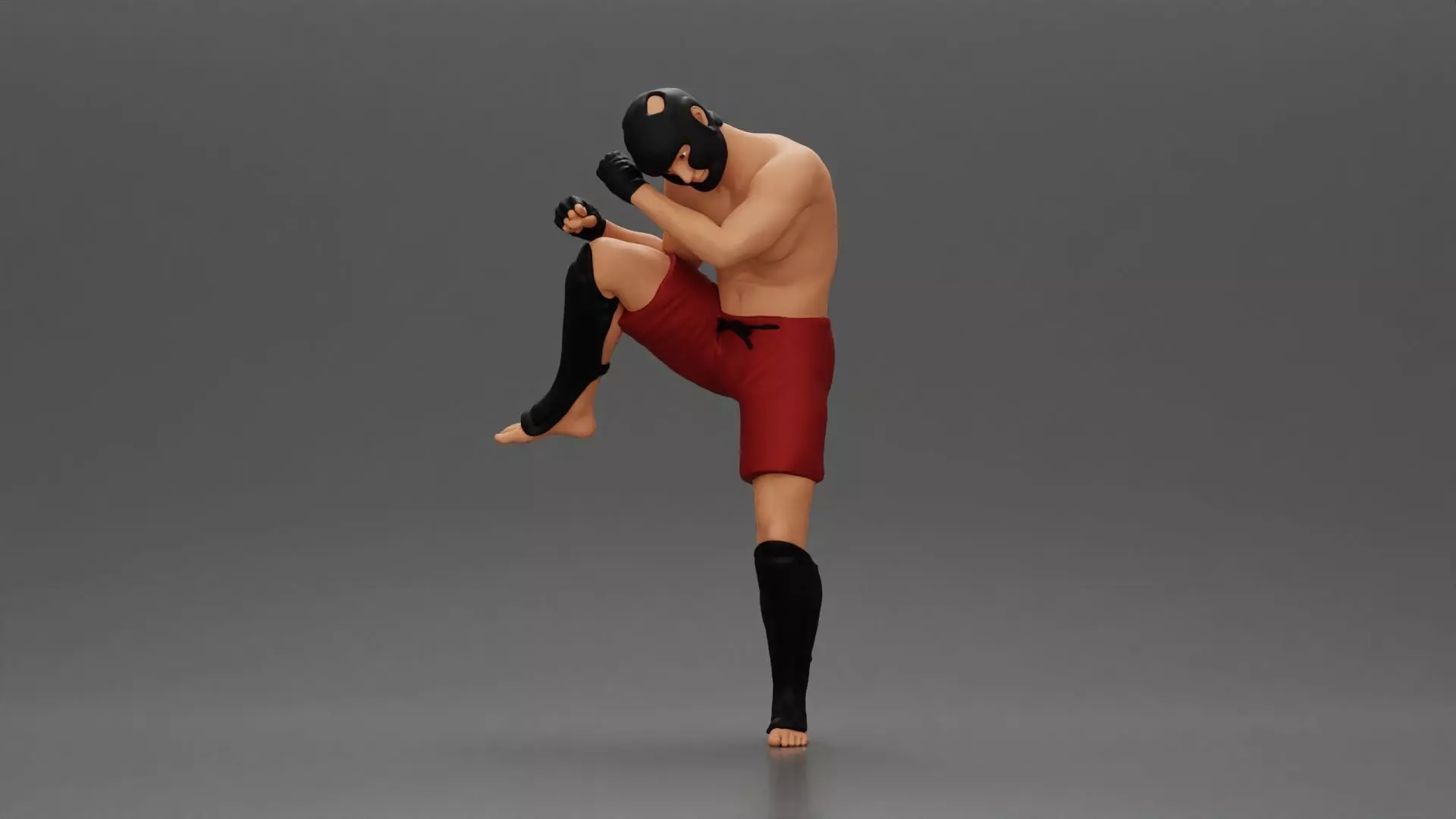 Martial Arts Fighter in Action Pose 3D print model_0