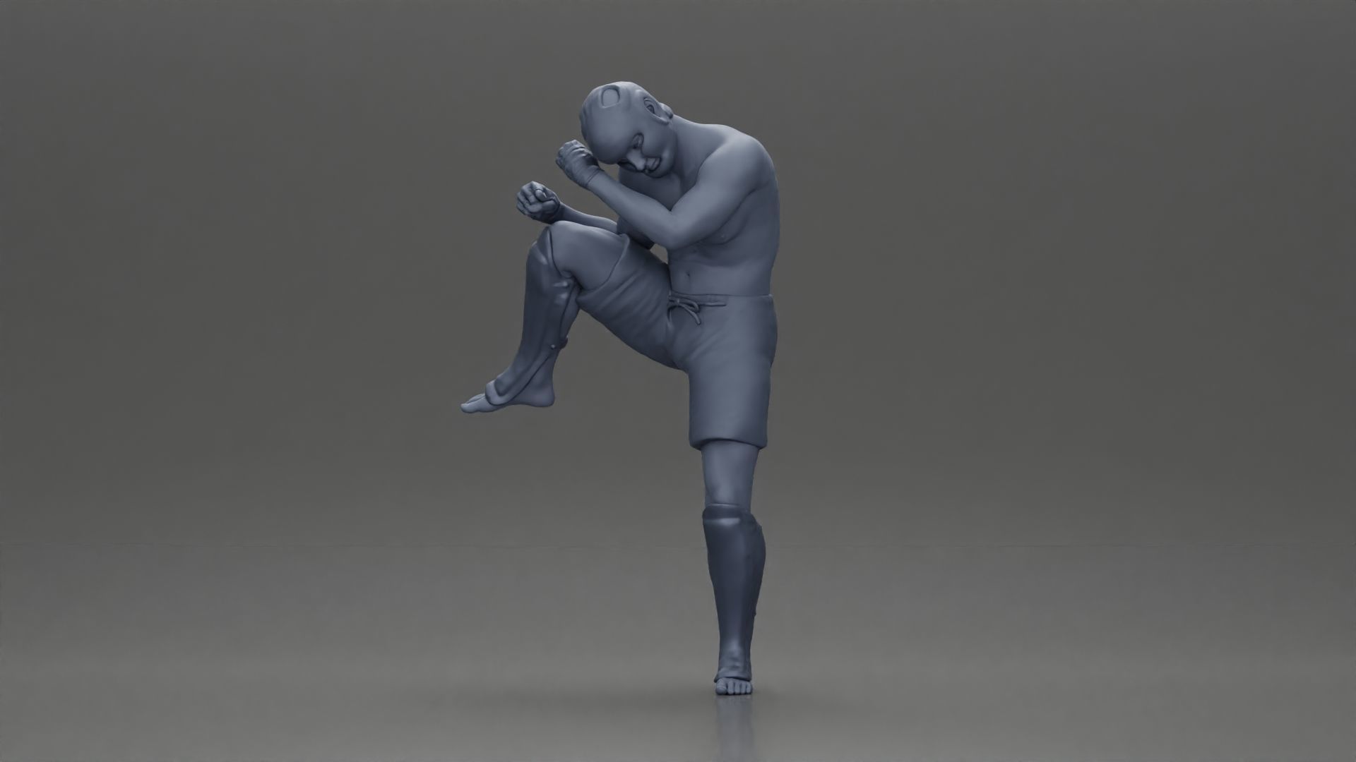 Martial Arts Fighter in Action Pose 3D print model_6