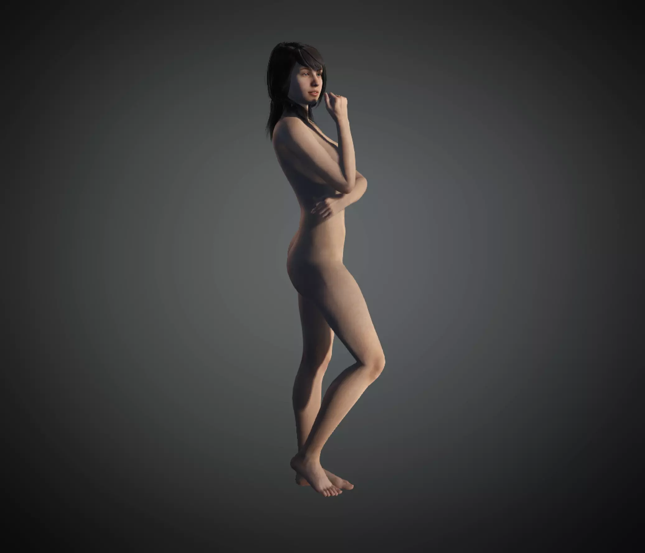 Women rigged  3D model_0