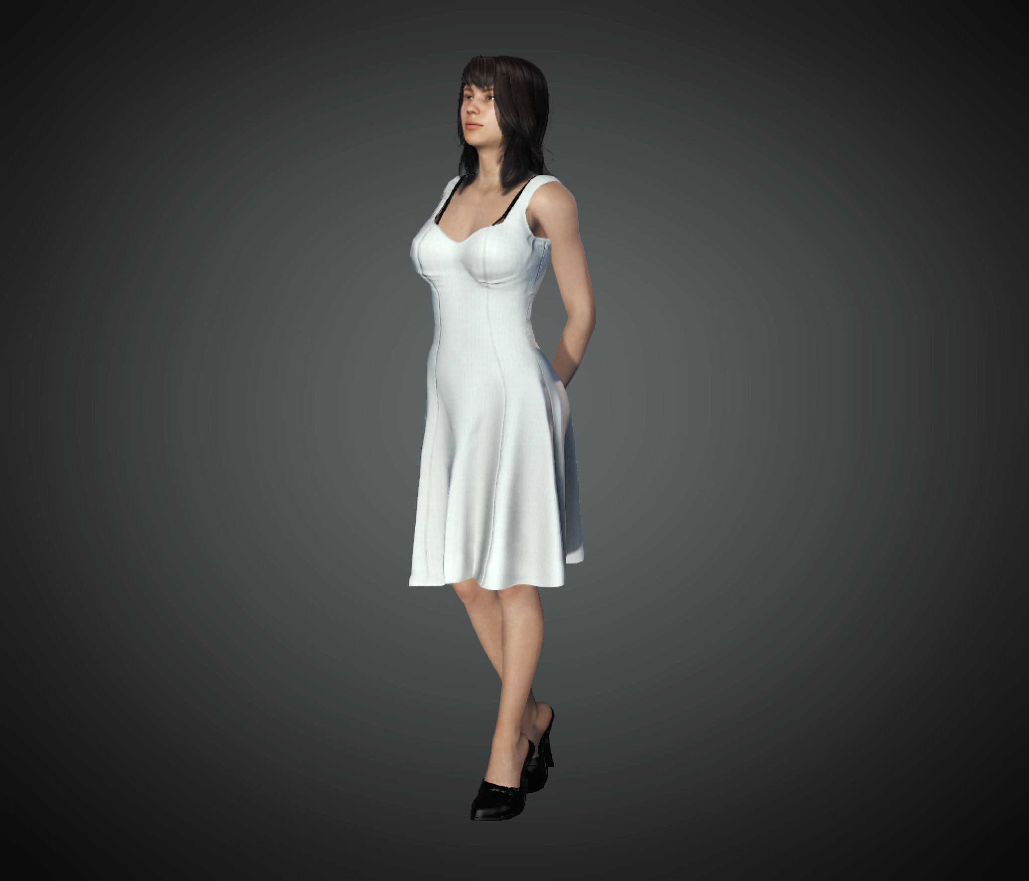 Women rigged  3D model_1