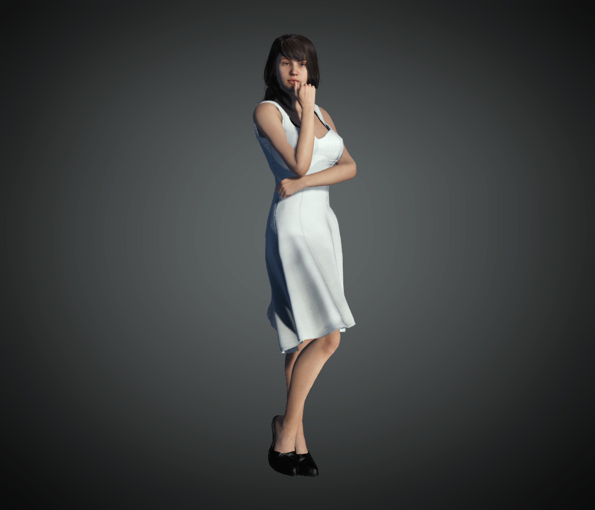 Women rigged  3D model_2