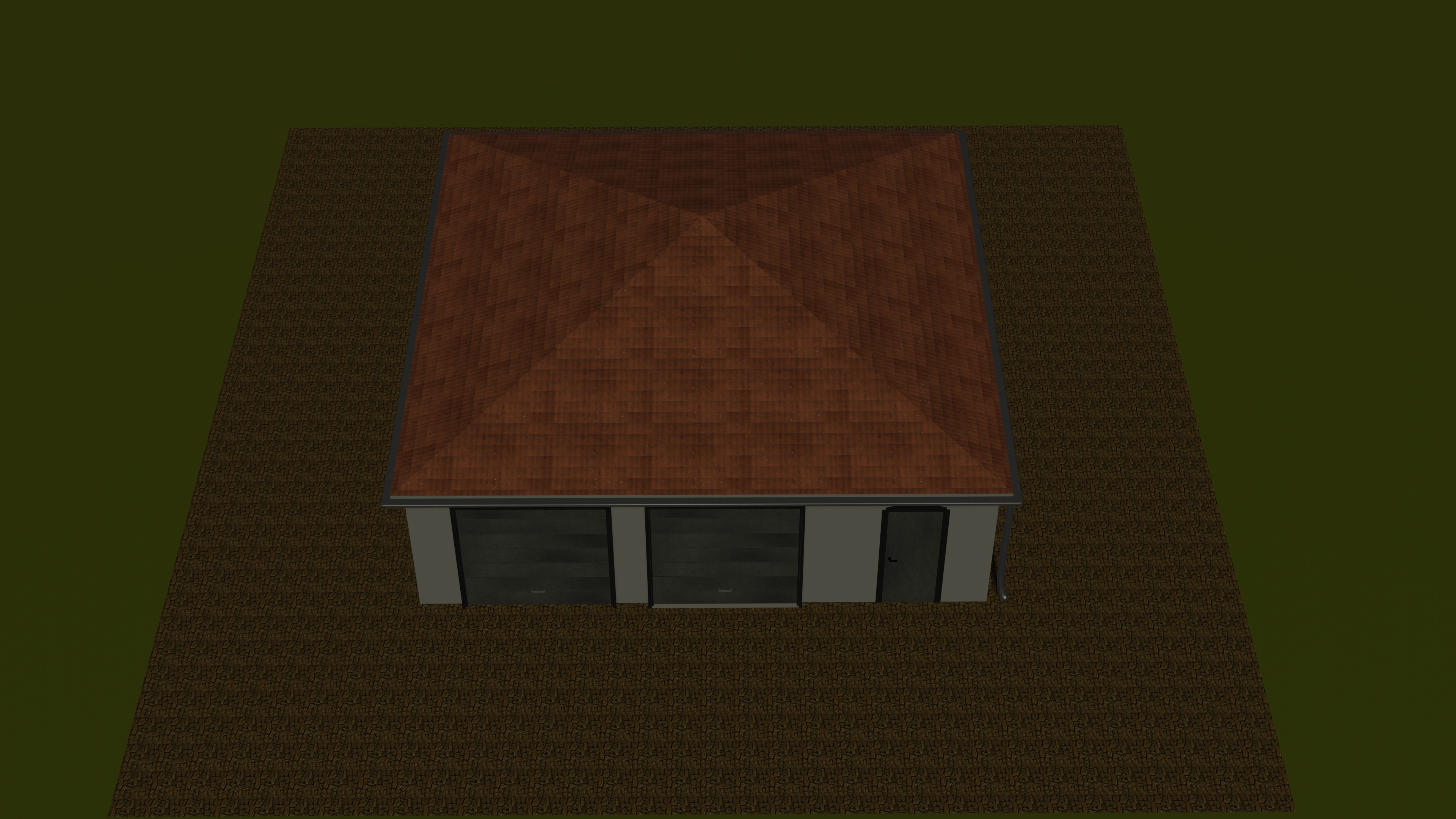 Simple garage Free low-poly 3D model_2