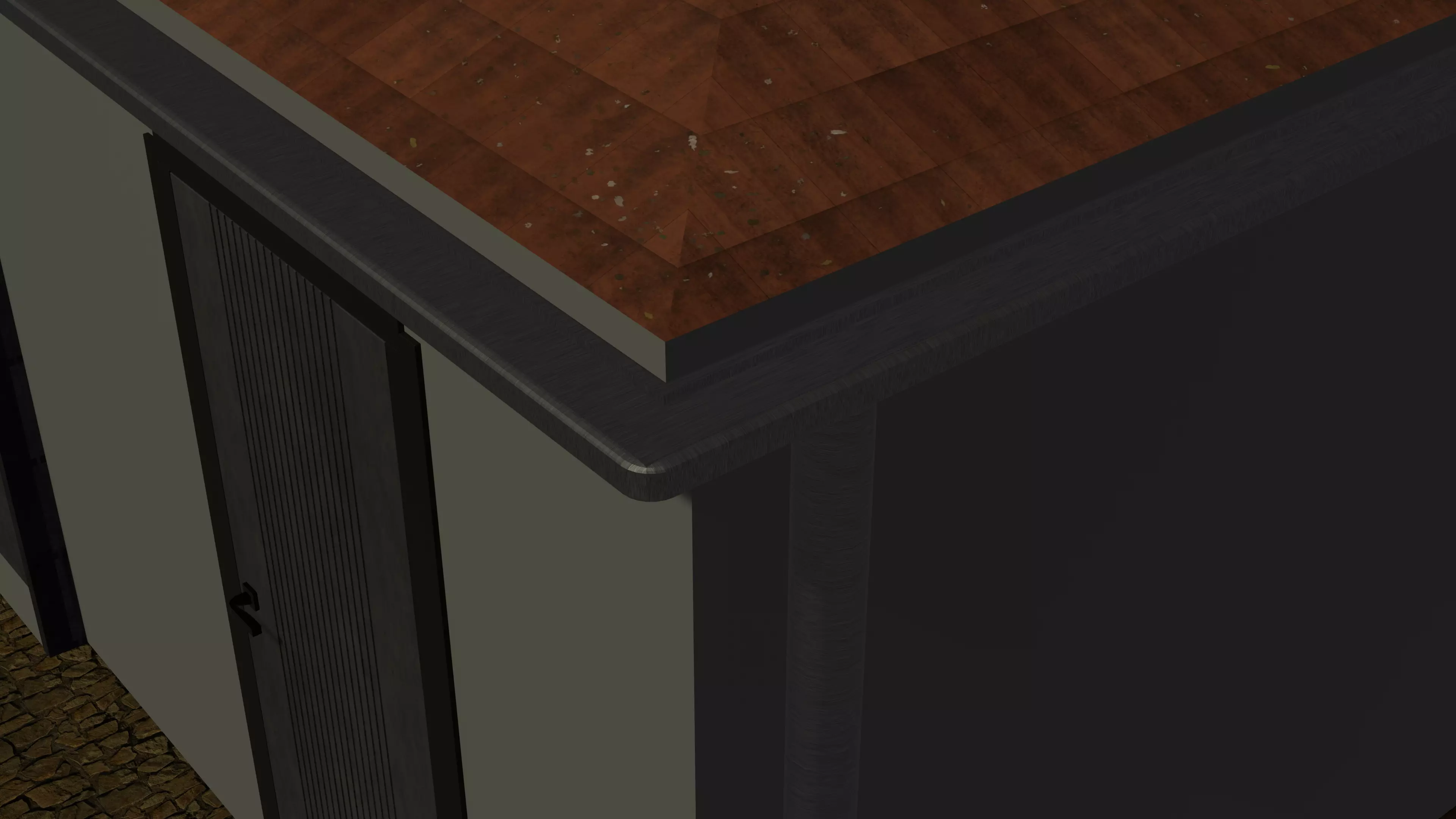 Simple garage Free low-poly 3D model_0