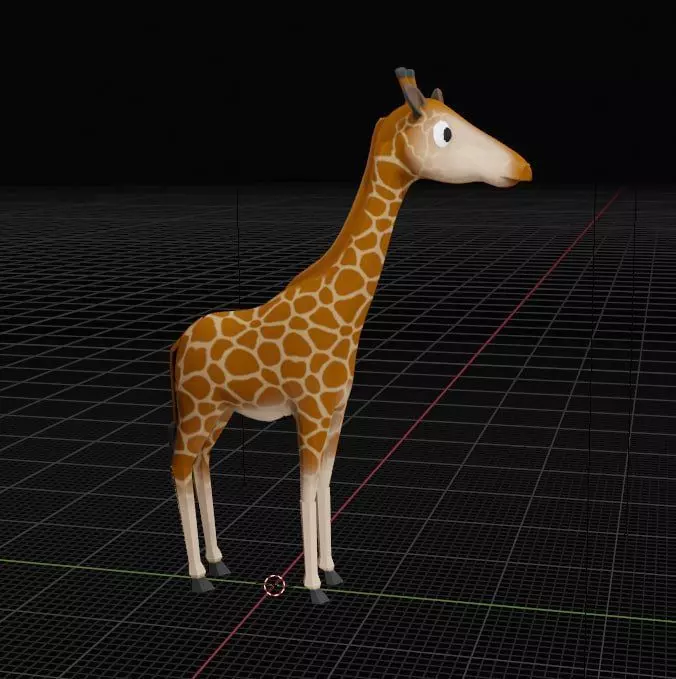 giraffe model Low-poly 3D model_0