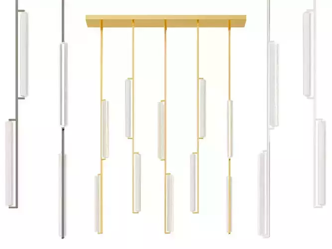Rh Audubon Linear Chandelier 54 3D model