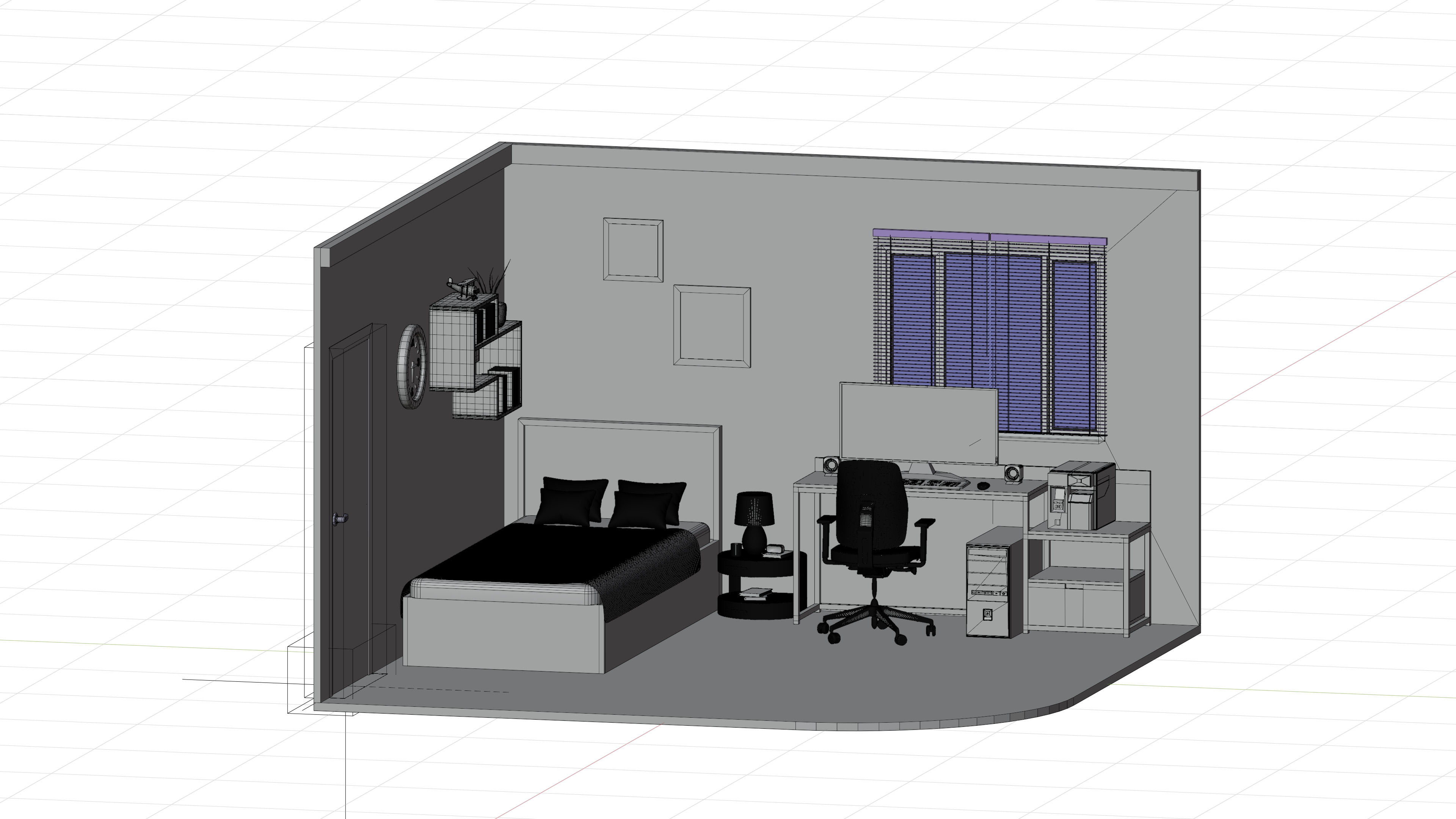 Isometric 3D Room Low-poly 3D model 3D model_6