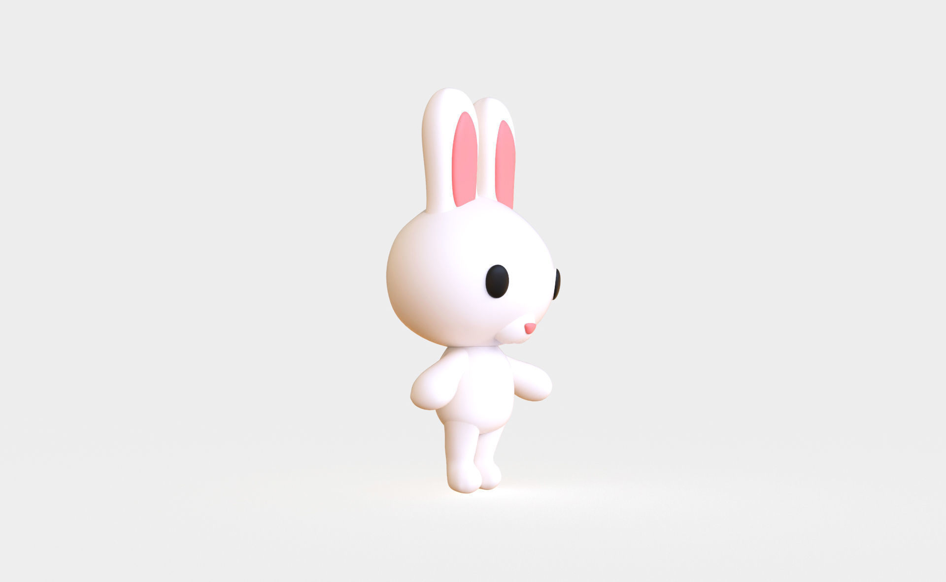 Little Bunny Animated Cute 3D Models For Games And Animations Low-poly 3D model_9