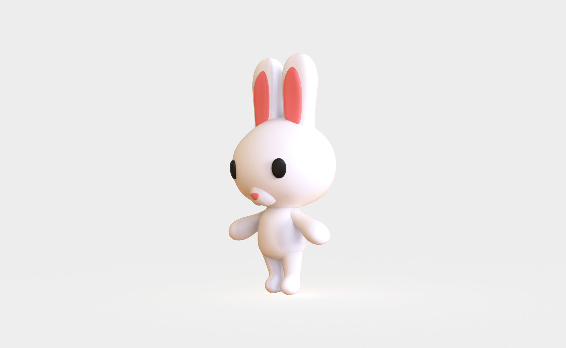 Little Bunny Animated Cute 3D Models For Games And Animations Low-poly 3D model_4