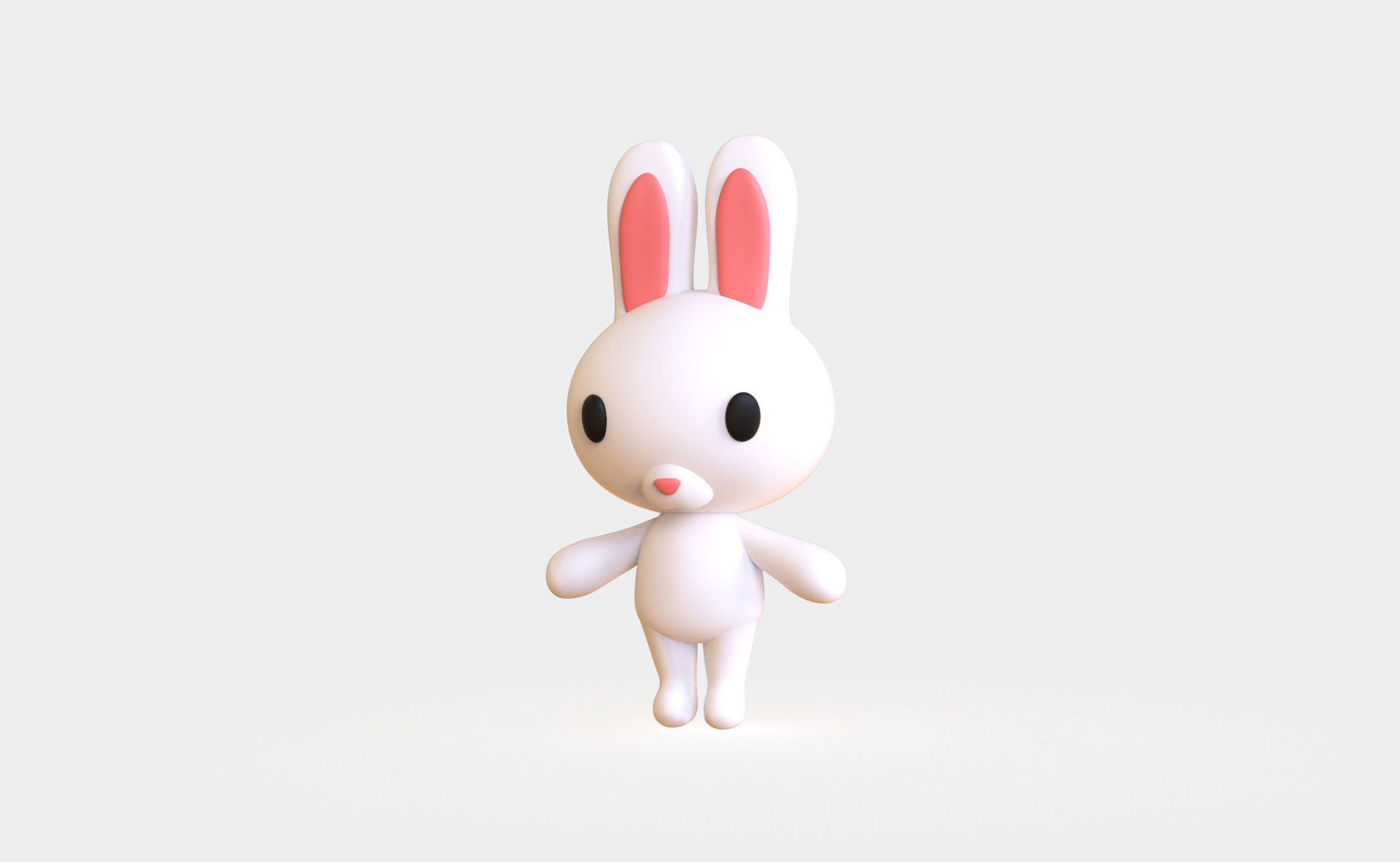 Little Bunny Animated Cute 3D Models For Games And Animations Low-poly 3D model_1
