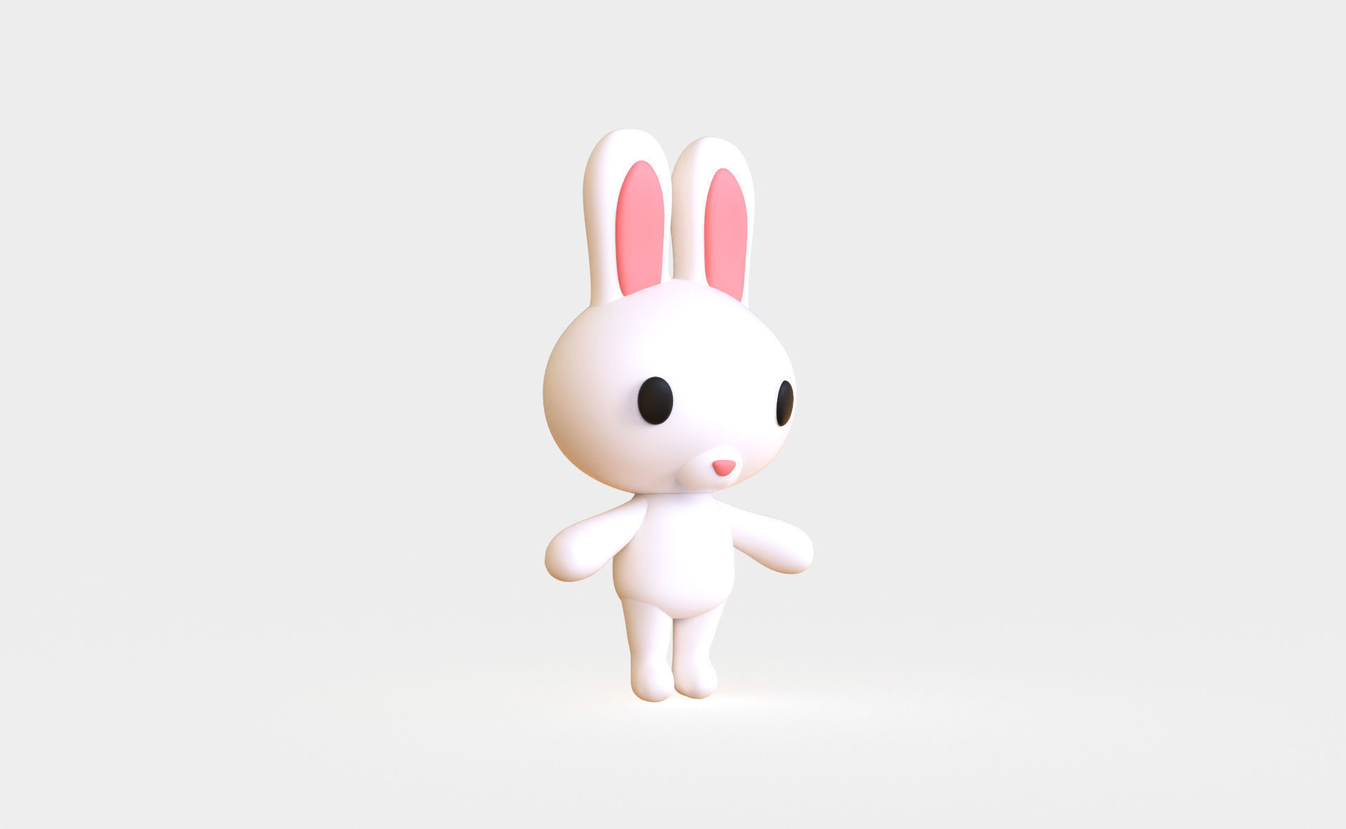Little Bunny Animated Cute 3D Models For Games And Animations Low-poly 3D model_10