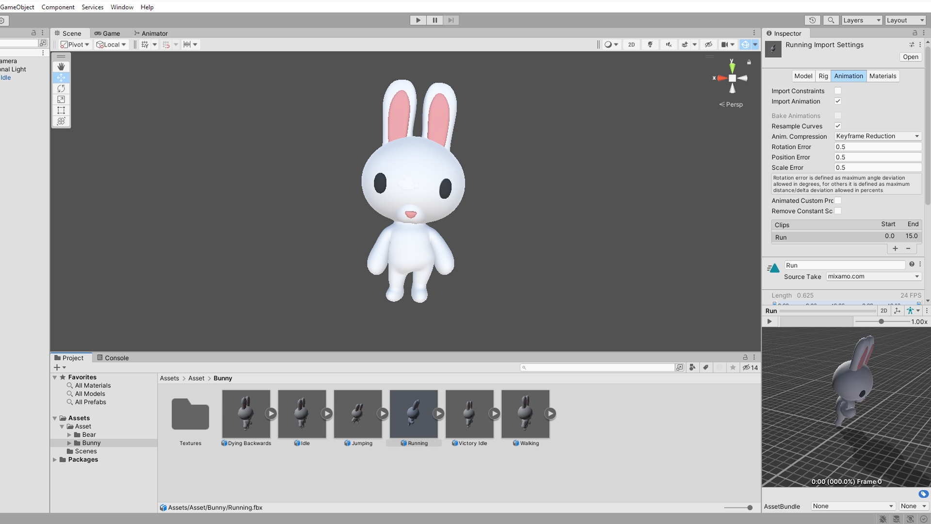 Little Bunny Animated Cute 3D Models For Games And Animations Low-poly 3D model_2