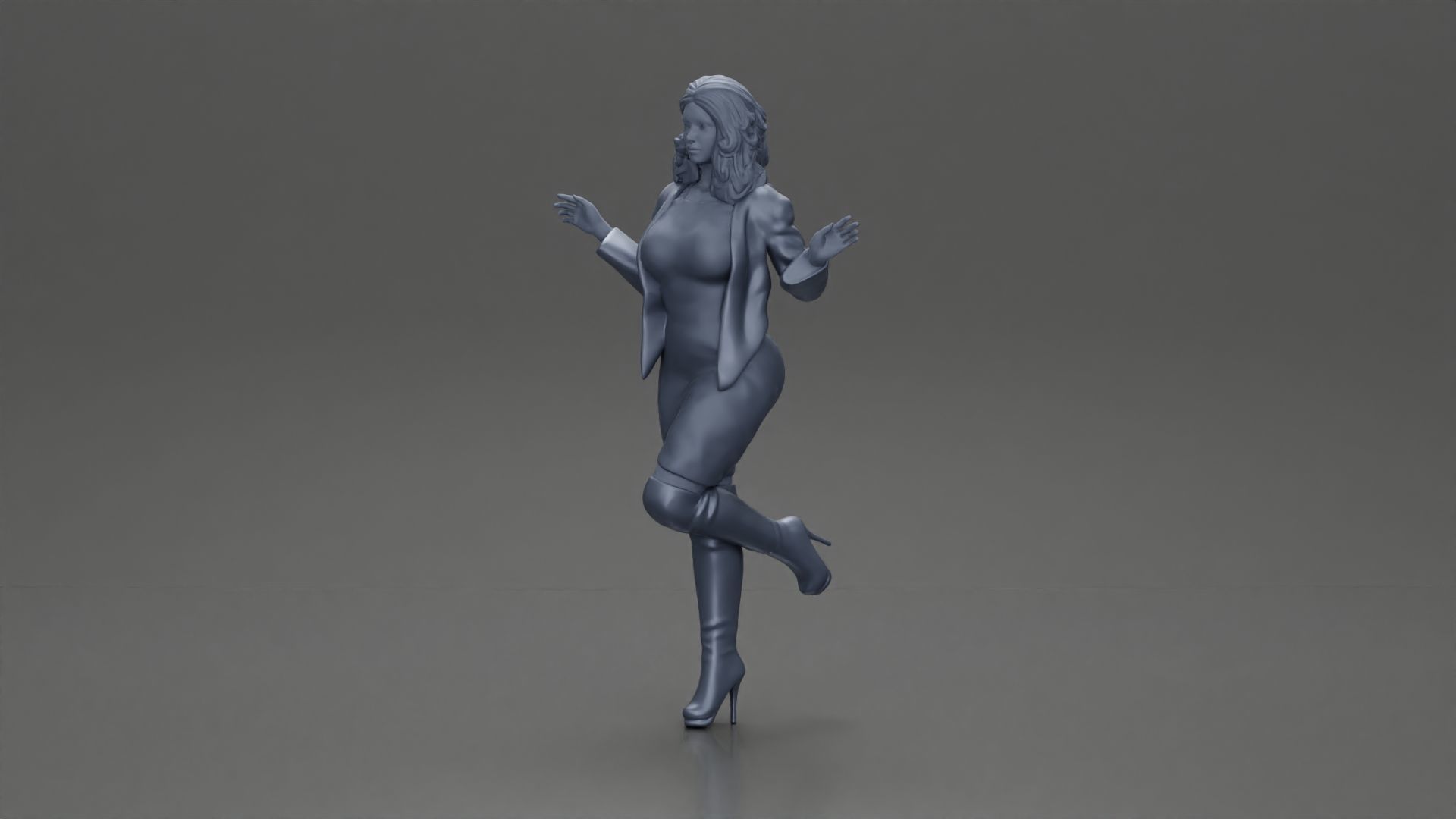 Fashion Forward Stylish Woman in Trendy Ensemble 3D print model_6