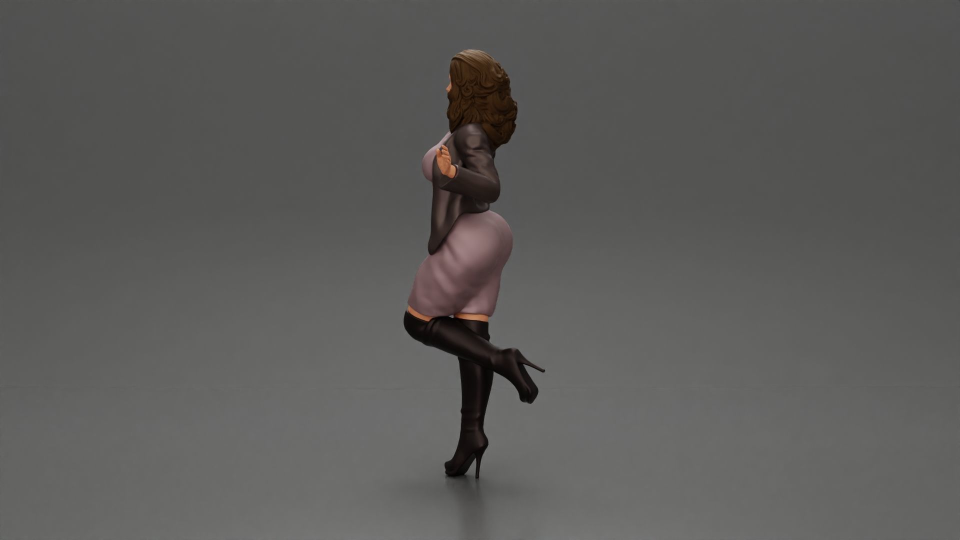 Fashion Forward Stylish Woman in Trendy Ensemble 3D print model_5