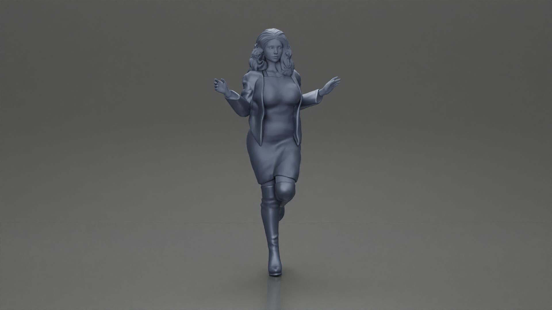 Fashion Forward Stylish Woman in Trendy Ensemble 3D print model_7