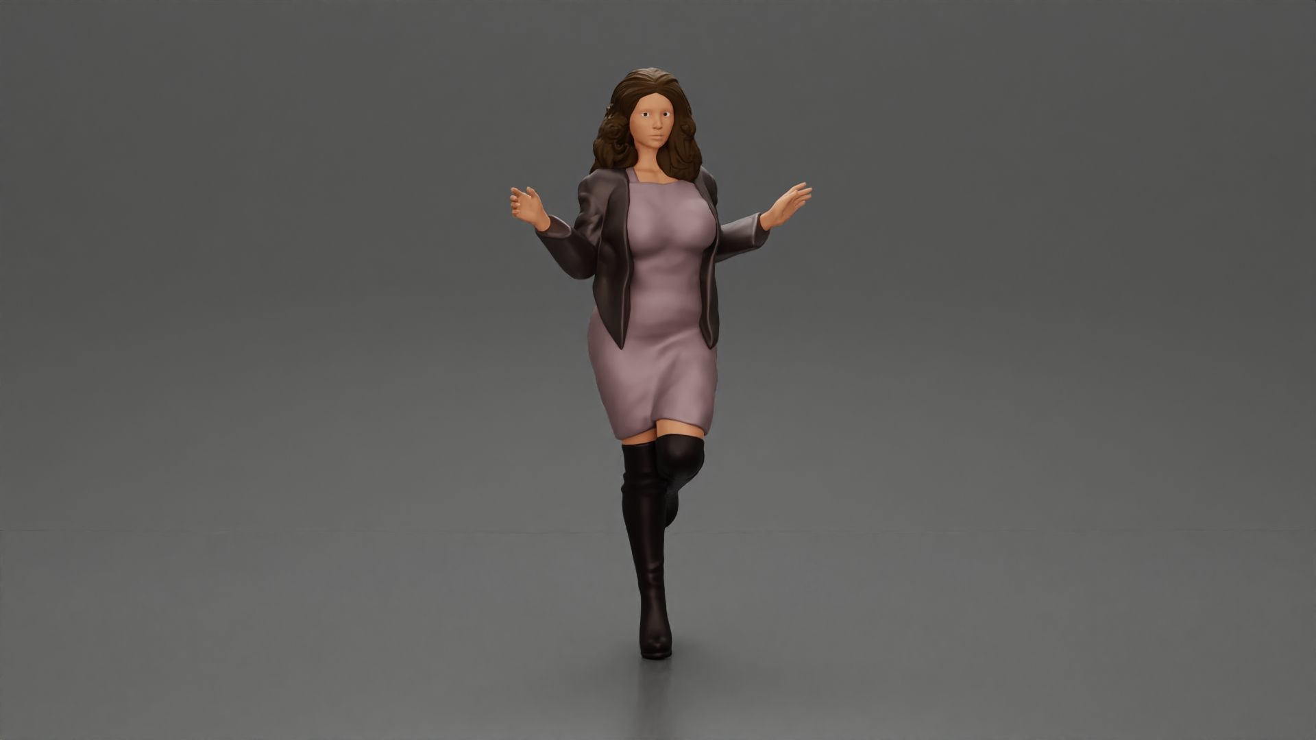 Fashion Forward Stylish Woman in Trendy Ensemble 3D print model_1