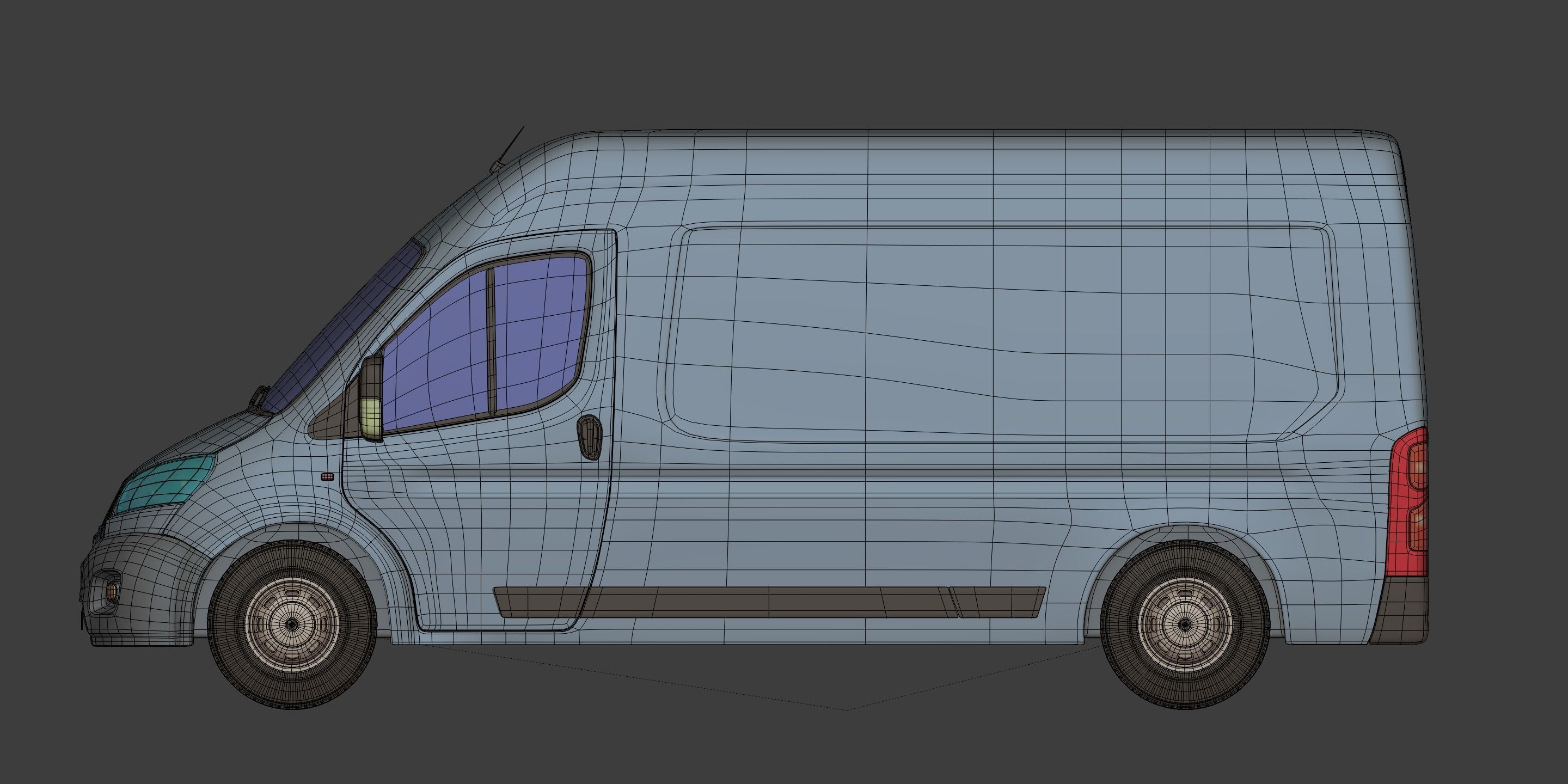 Generic Large Panel Van 3D model_4