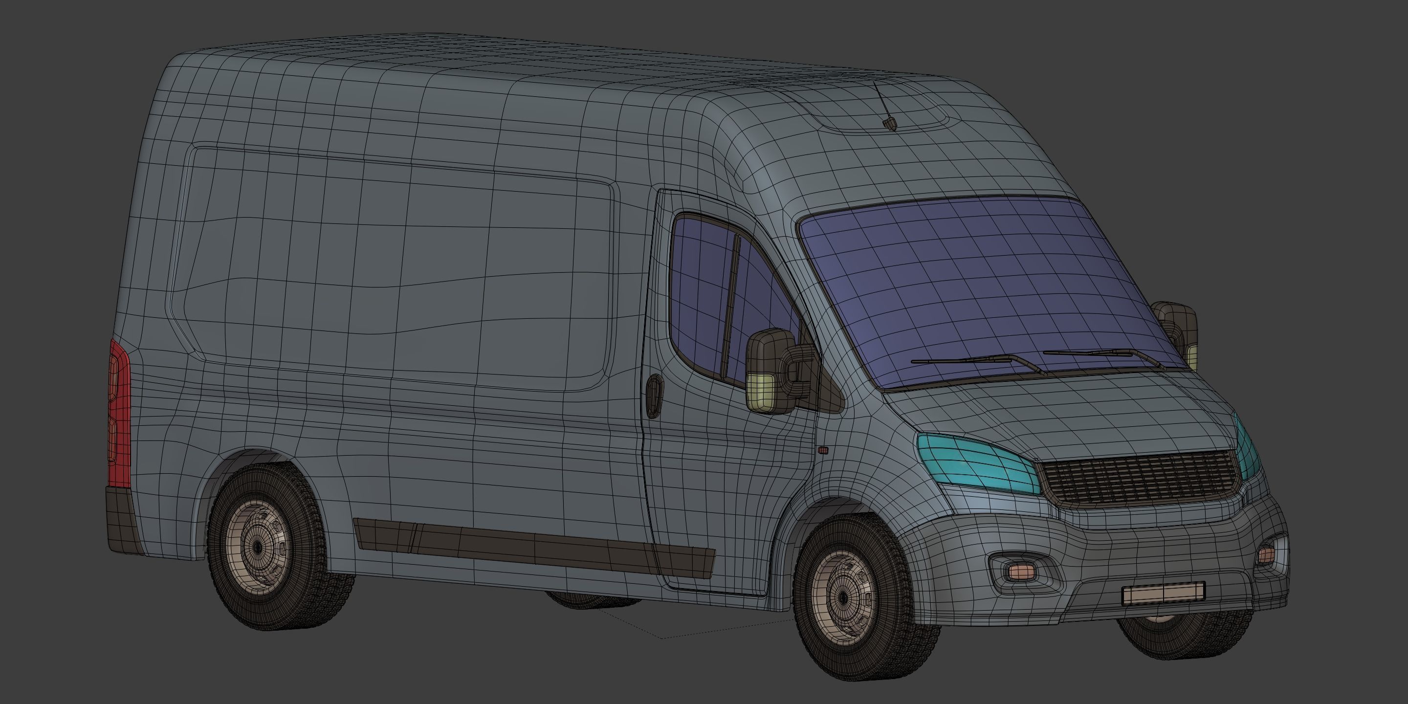Generic Large Panel Van 3D model_8