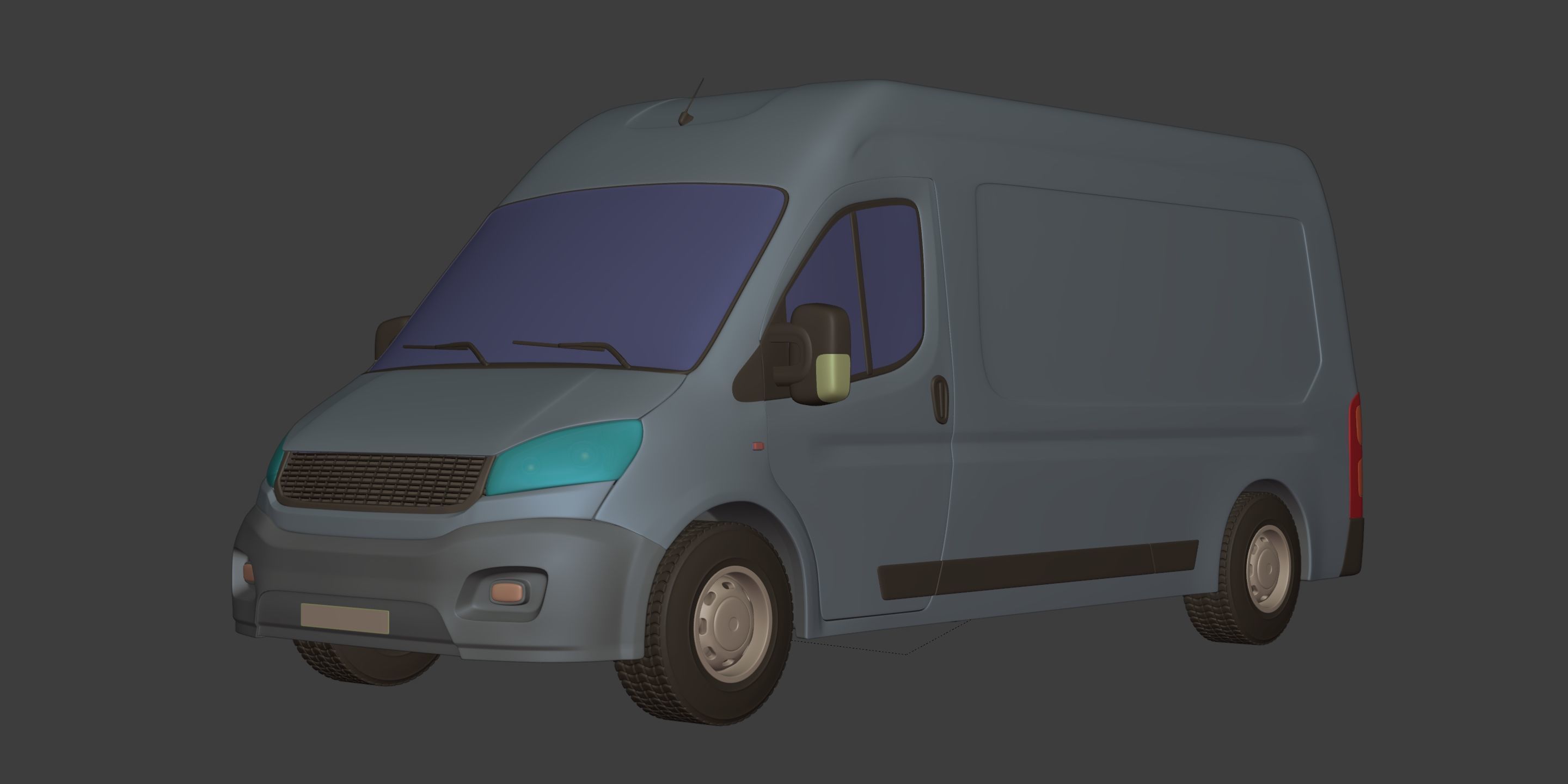 Generic Large Panel Van 3D model_1