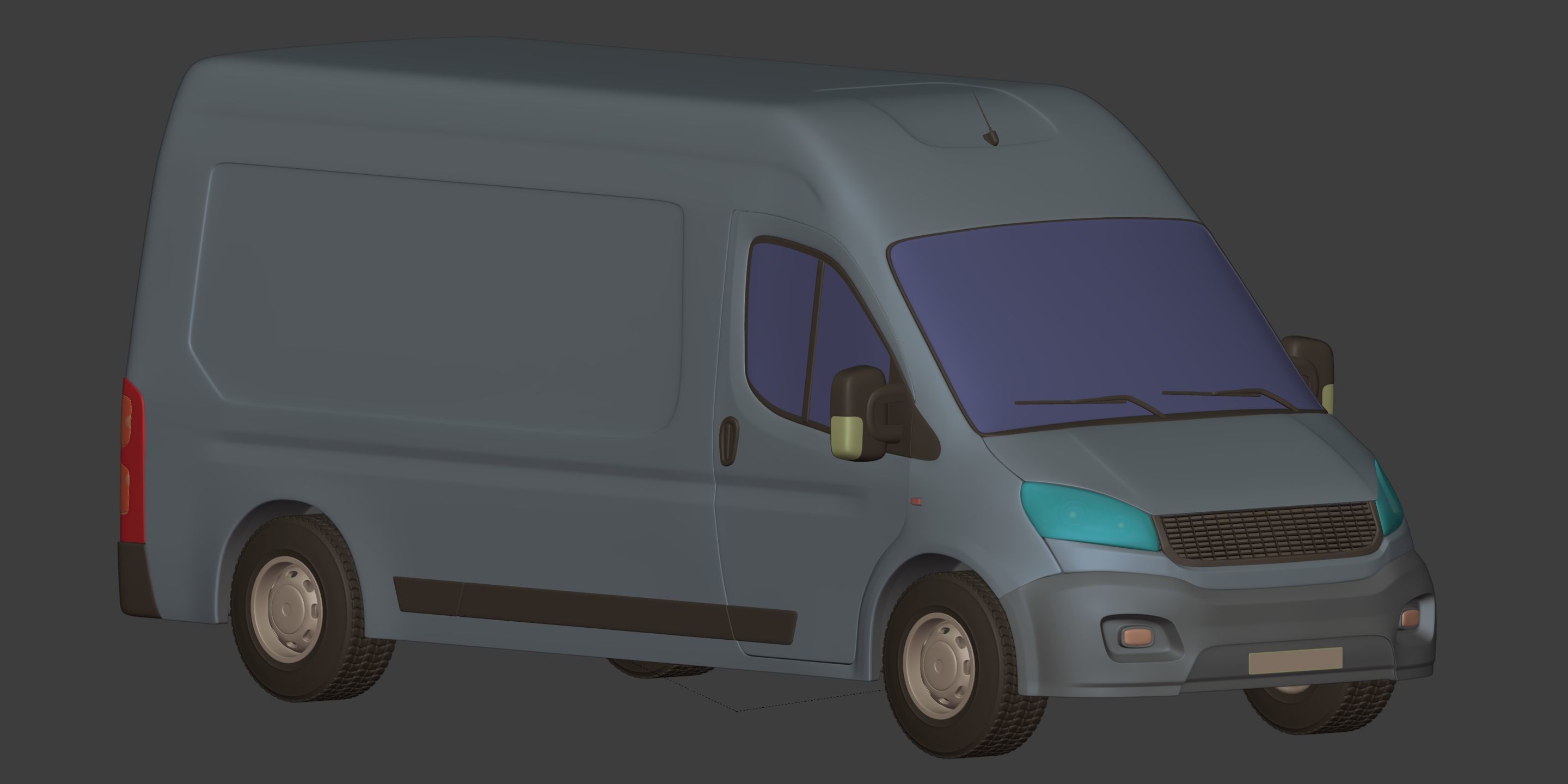 Generic Large Panel Van 3D model_7