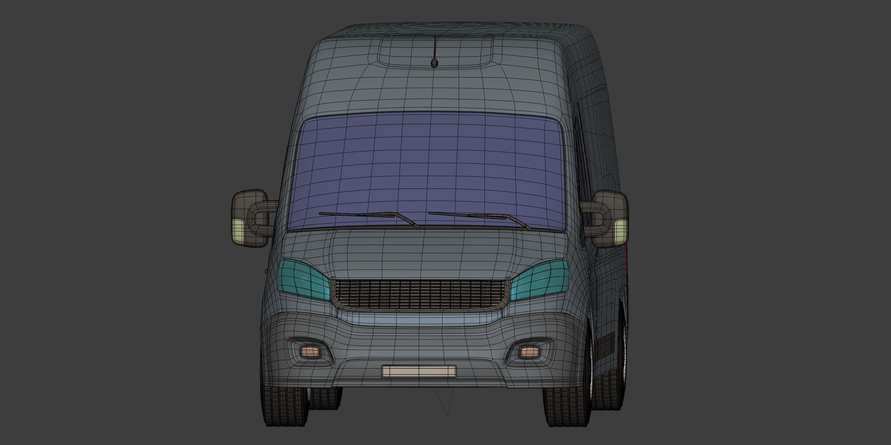 Generic Large Panel Van 3D model_6
