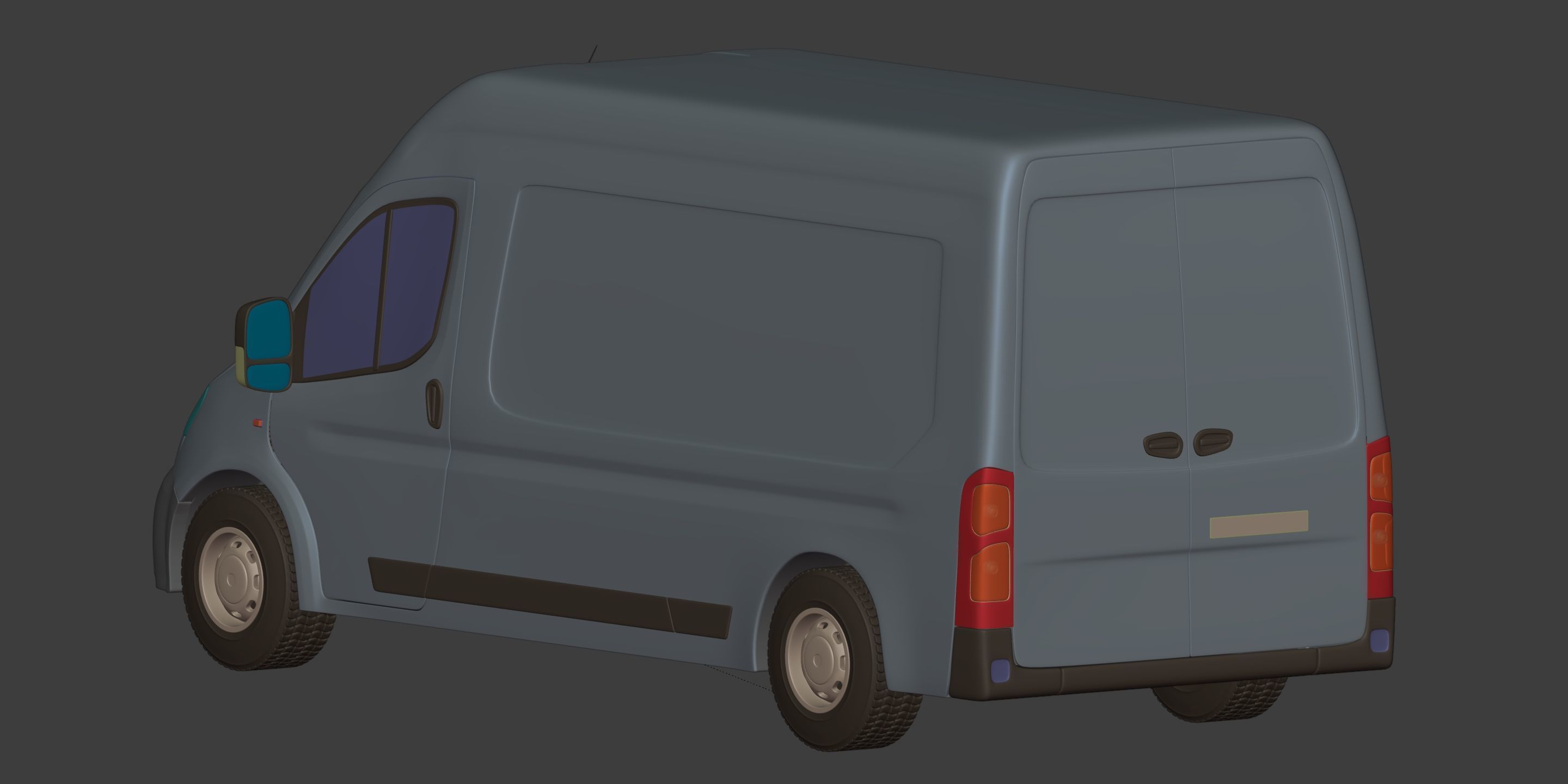 Generic Large Panel Van 3D model_9