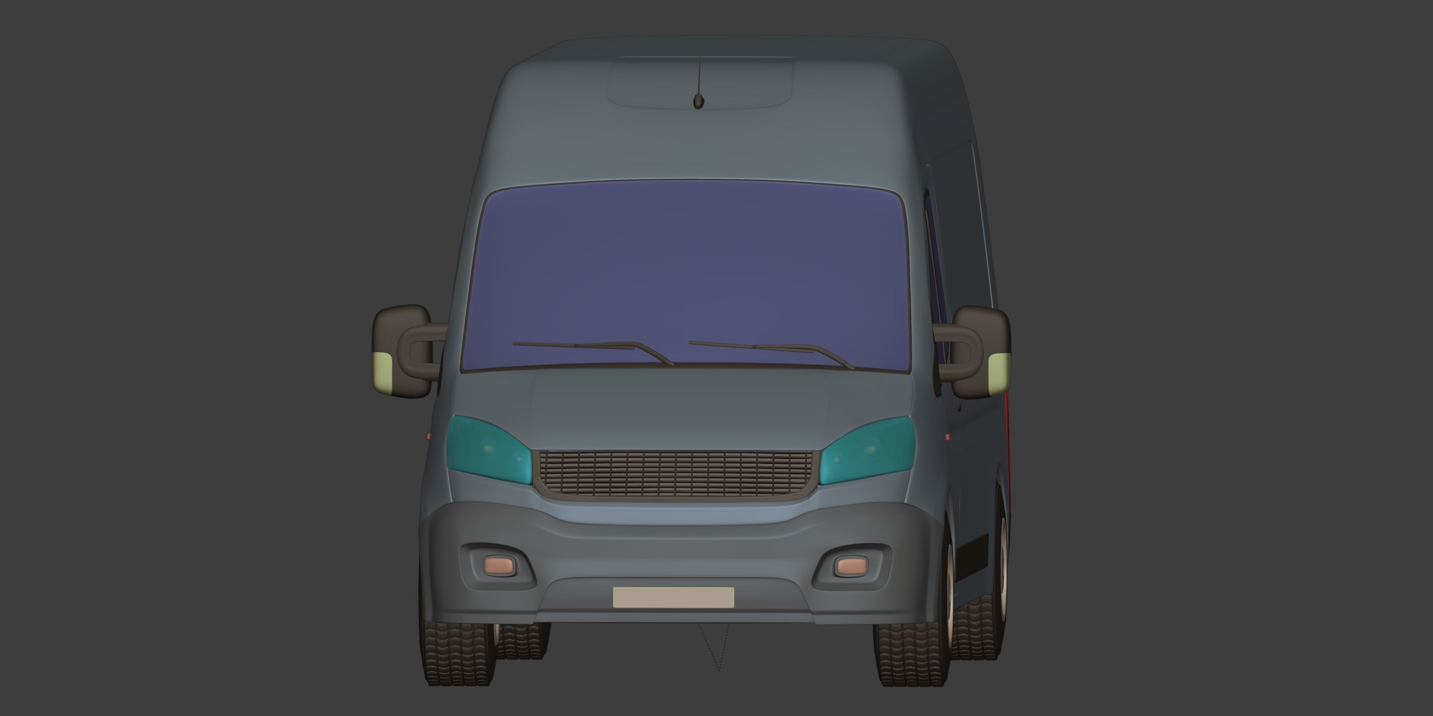 Generic Large Panel Van 3D model_5