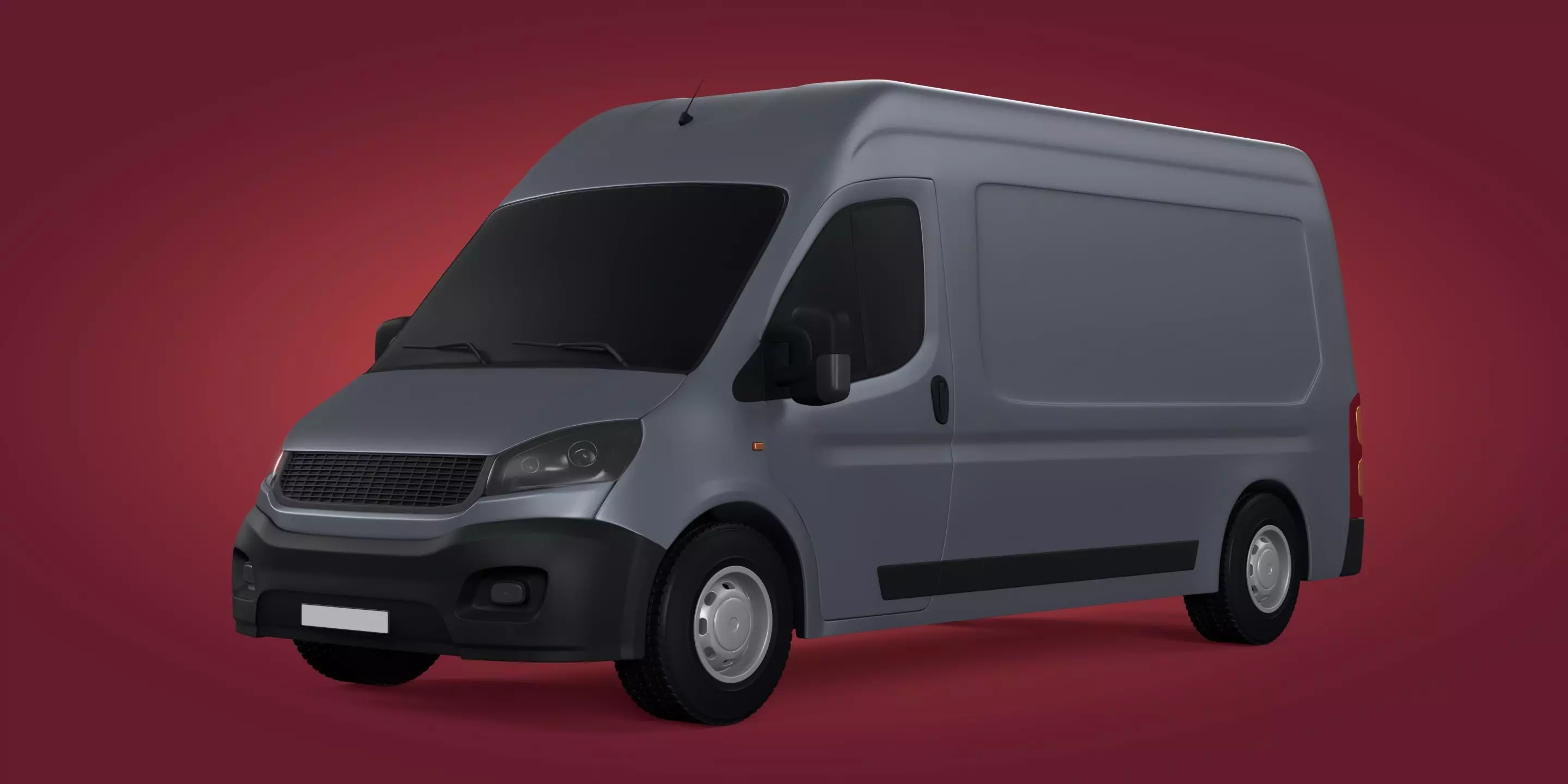 Generic Large Panel Van 3D model_0