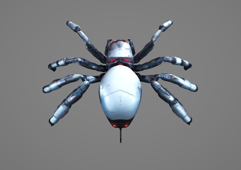 Cyberpunk Robot Spider 3D model_2
