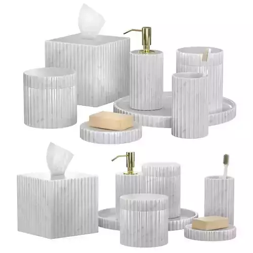 Italian Carrara Fluted Bath Accessories