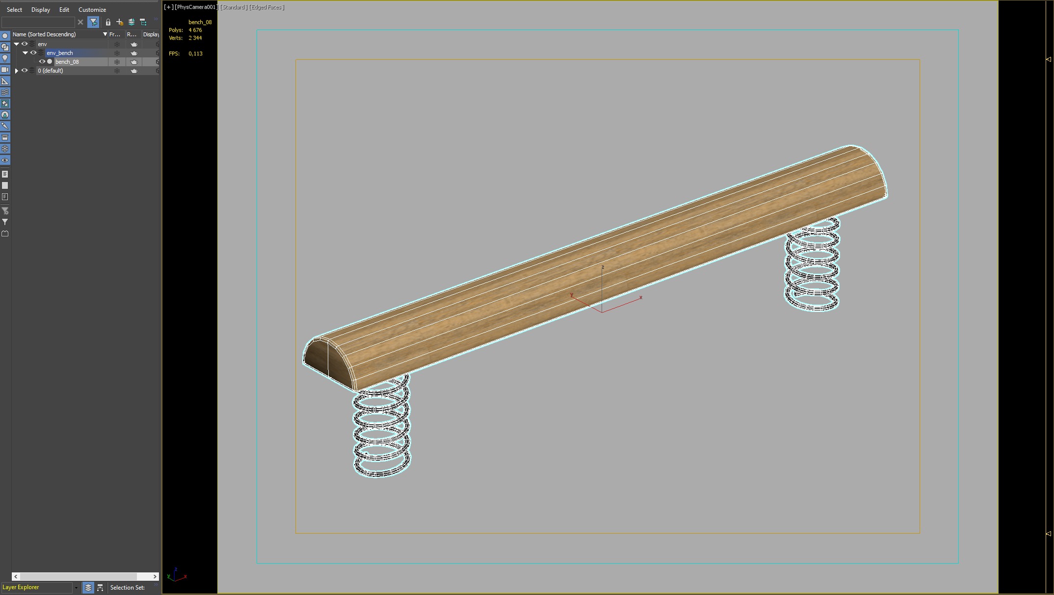 Playful Spring Bench for Parks and Public Spaces 3D model_1
